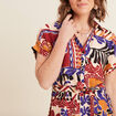 Robe courte manches courtes multicolore femme