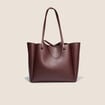 Sac cabas doubl&eacute; bordeaux femme