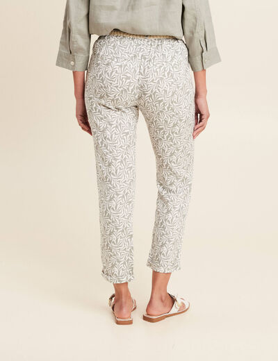 Pantalon à ceinture vert kaki femme