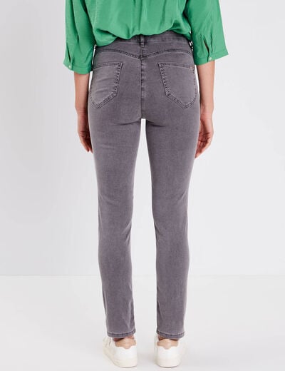Jeans léger taille standard 7/8ème denim gris femme