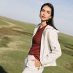 Veste zipp&eacute;e avec capuche sable femme