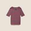 T-shirt col bateau rose femme