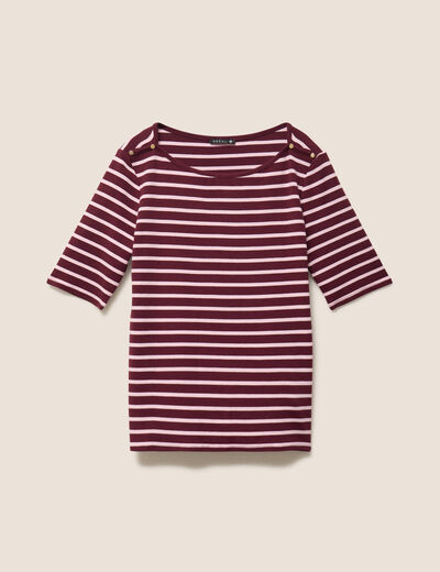 T-shirt col bateau rose femme