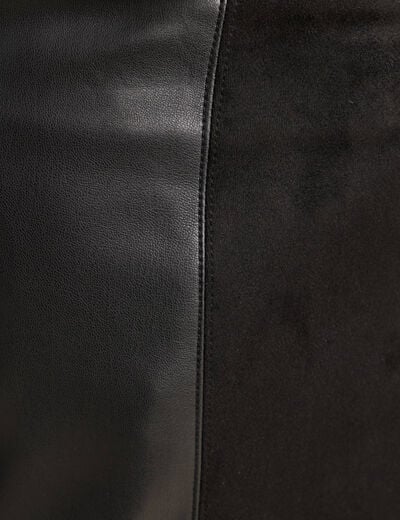 Jupe trap&egrave;ze courte aspect daim noir femme