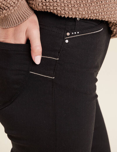 Pantalon droit 5 poches noir femme