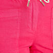 Pantalon coupe droite à coulisse rose framboise femme
