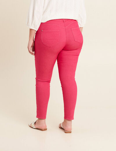 Pantalon léger taille standard 7/8ème rose fushia femme