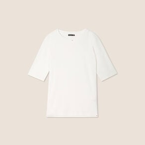 t shirt manches coude ecru femme T-shirt manches coude ecru femme