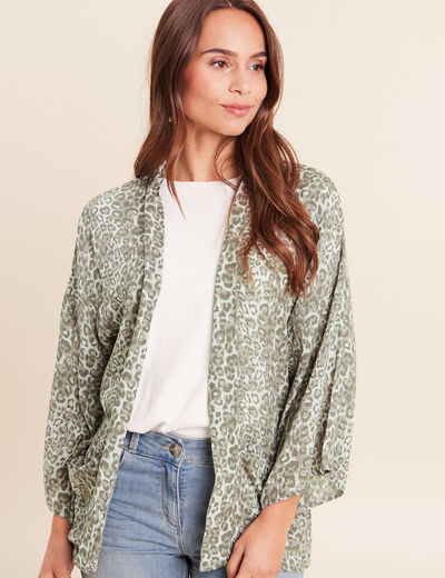 Kimono avec poches vert clair femme