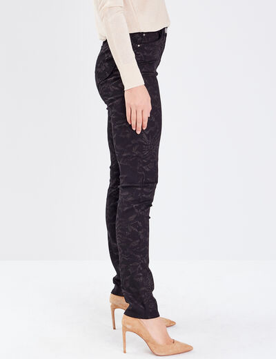 Pantalon ajusté denim noir femme