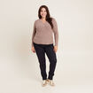 Pull manches longues taupe femme