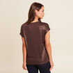 T-shirt manches courtes marron femme