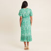 Robe longue évasée fluide vert femme