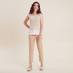 Pantalon carotte 7/8ème beige femme