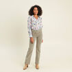 Chemise droite manches longues bleu femme