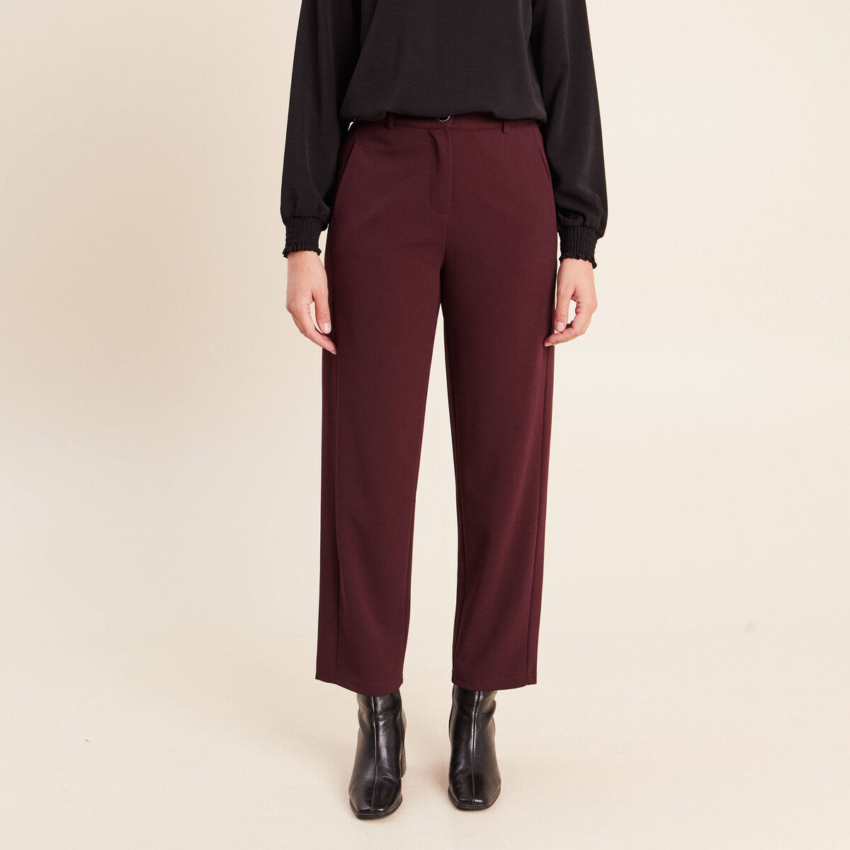 Pantalon bordeaux femme