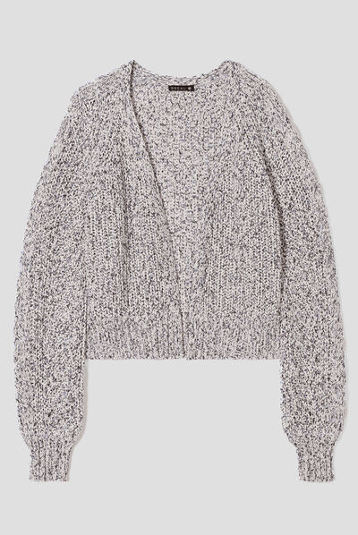Gilet manches longues bleu femme
