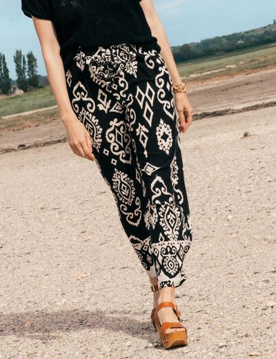 Pantalon flou noir femme