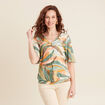 Blouse manches courtes multicolore femme