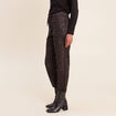 Pantalon coupe mom 7/8&egrave;me vert kaki femme