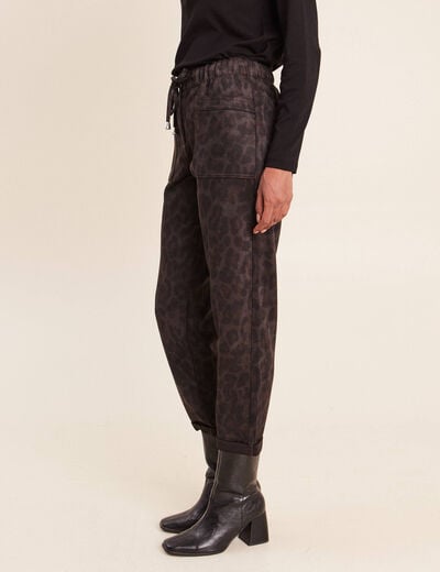 Pantalon coupe mom 7/8&egrave;me vert kaki femme