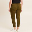 Pantalon léger taille standard 7/8ème vert kaki femme