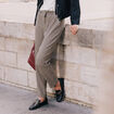 Pantalon mom 7/8&egrave;me beige femme