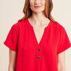 Robe droite manches courtes rouge femme