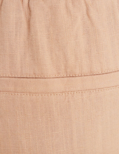 Pantalon large 7/8ème ceinturé sable femme
