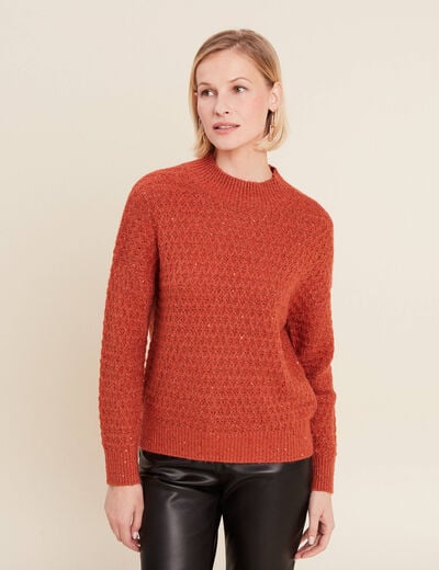 Pull manches longues sequins vieux rose femme
