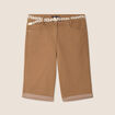 Bermuda ajusté ceinturé taupe femme