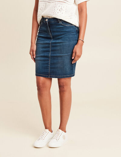 Jupe droite denim brut femme