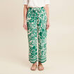 Pantalon large taille haute ecru femme