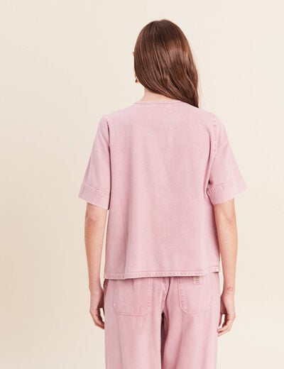 Blouse structur&eacute;e rose femme