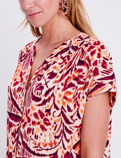 Blouse manches courtes rose clair femme