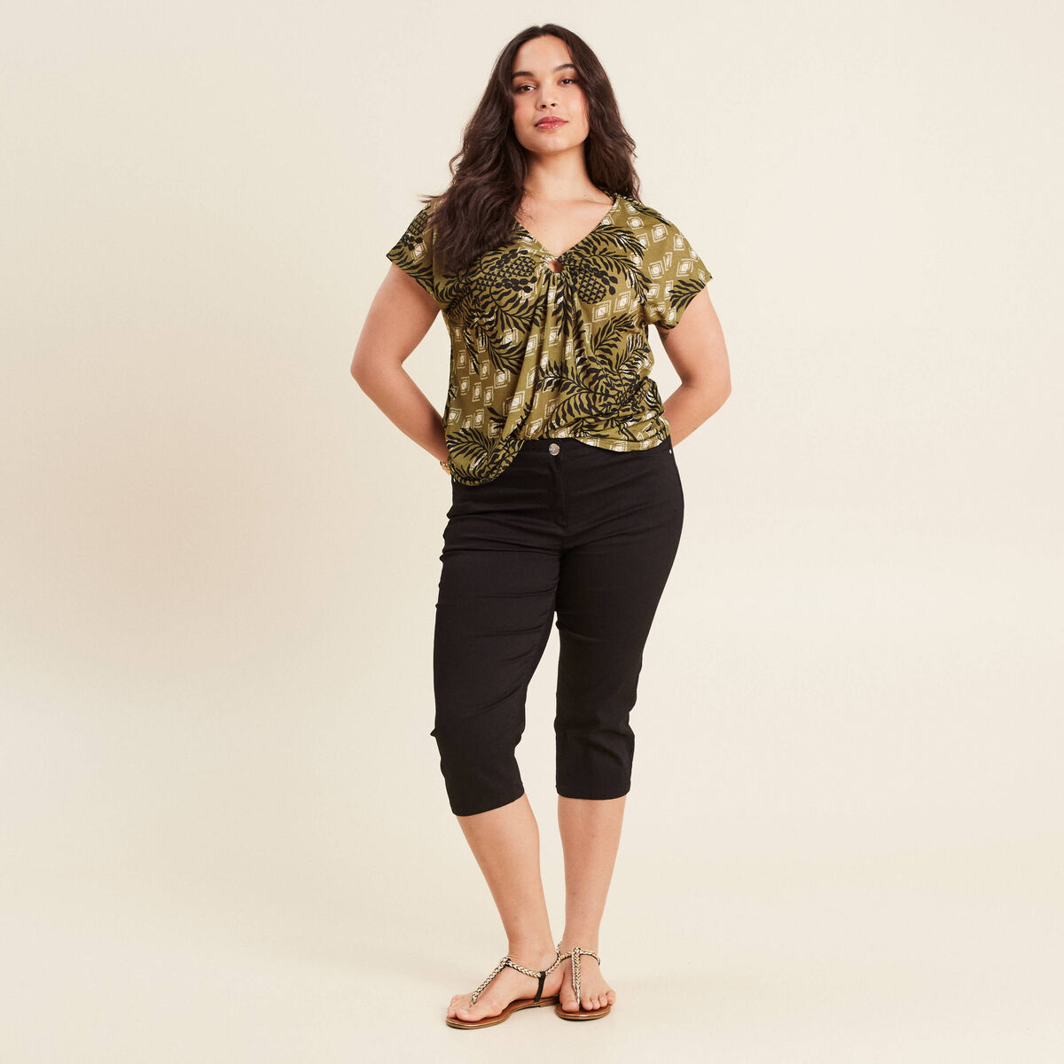 T-shirt manches courtes vert femme