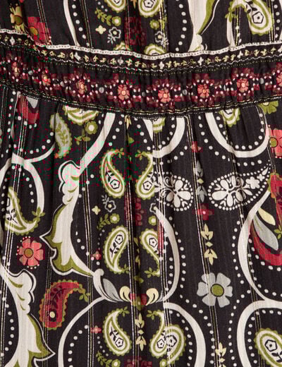 Robe évasée fluide noir femme