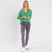 Jeans léger taille standard 7/8ème denim gris femme