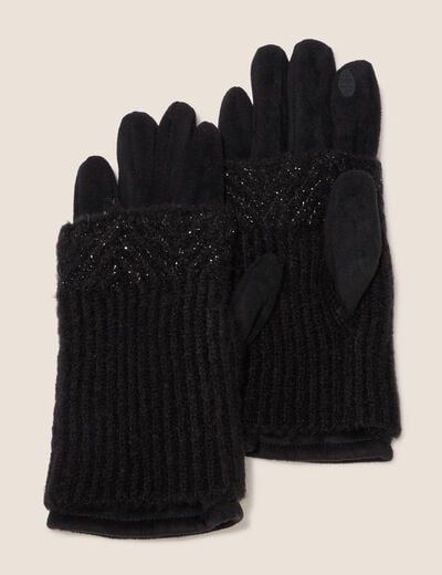 Gants 3 en 1 noir femme