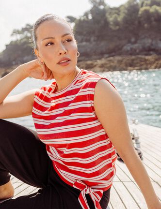 T-shirt manches courtes rouge femme