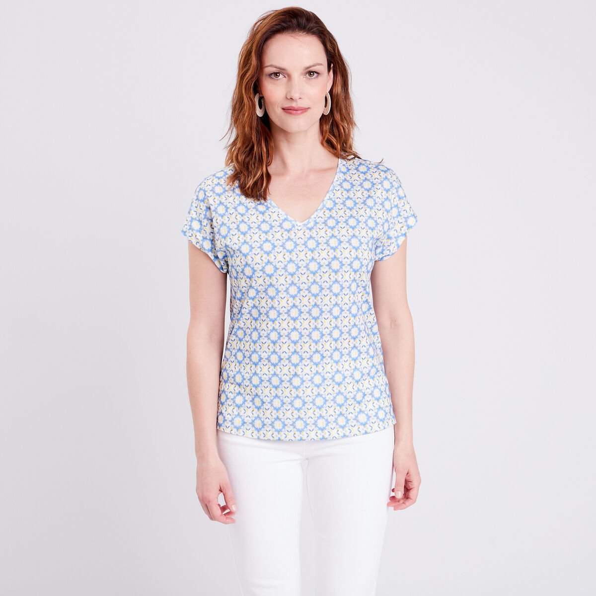 T-shirt manches courtes blanc femme