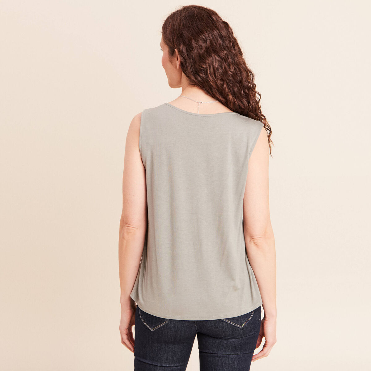 D&eacute;bardeur sans manches vert clair femme