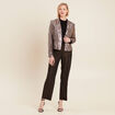 Veste col ch&acirc;le avec sequins couleur cuivre femme