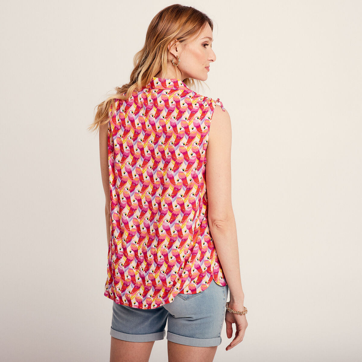 Chemise sans manches rose femme