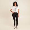 T-shirt cintré court manches courtes ecru femme