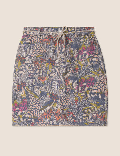Jupe droite réversible 2 poches taupe femme