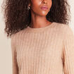 Pull col rond sable femme