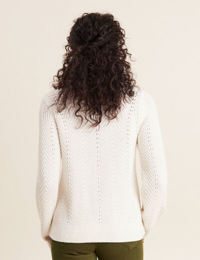 Pull manches longues ecru femme