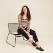 T-shirt manches 3/4 multicolore femme