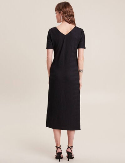 Robe midi moulante noir femme